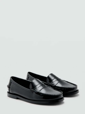 Mokasyny ze sztucznej skóry czarny - Dzieci - - MANGO KIDS