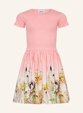 Molo Sukienka Cissa Z Mieszanki Materiałów rosa