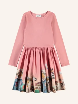 Molo Sukienka Z Mieszanki Materiałów pink