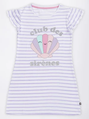 mon P´tit Dodo Koszula nocna w kolorze fioletowo-białym rozmiar: 116