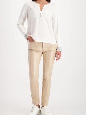 Monari Bluzka damska - Ciao Bella Kobiety Dżersej beżowy jednolity,