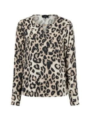 Monari Bluzka damska Kobiety wiskoza beżowy|czarny wzorzysty,