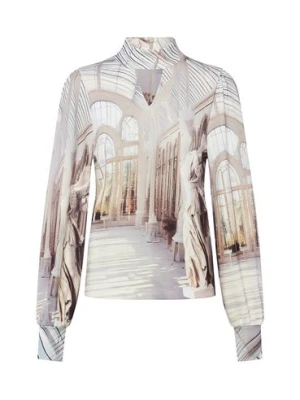 Monari Damska bluzka koszulowa - Glamour Nights Kobiety beżowy|szary nadruk,