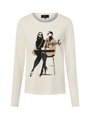 Monari Damska koszulka z długim rękawem Kobiety wiskoza biały nadruk,