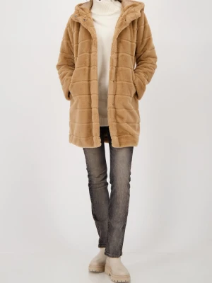 Monari Damski pluszowy płaszcz futrzany - Ciao Bella Kobiety Sztuczne włókno brązowy jednolity,