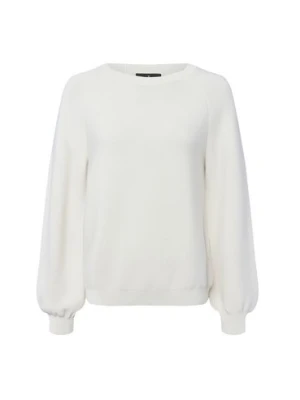 Monari Sweter damski z dzianiny Kobiety Bawełna biały jednolity,