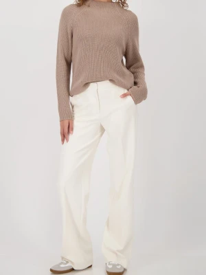 Monari Sweter damski z dzianiny - Verona Kobiety Prążki beżowy,