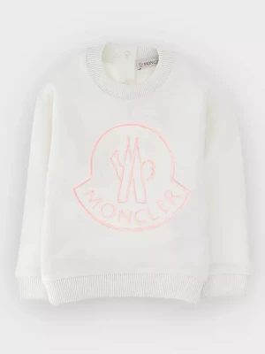 Moncler Kids Biała bluza z logo 0-2 lata rozmiar 12/18 MSC