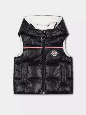 Moncler Kids Granatowa kamizelka Peter z logo 0-3 lat rozmiar 9/12 MSC