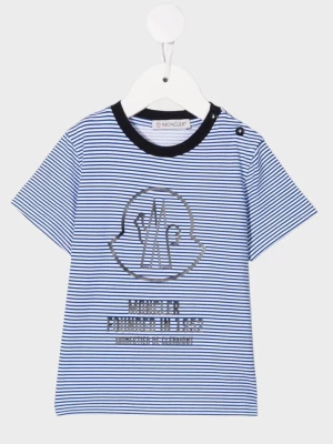 Moncler Kids Koszulka w prążki z logo 0-3 lat rozmiar 6/9 MC