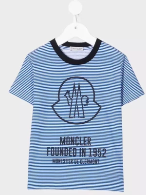 Moncler Kids Koszulka w prążki z logo 4-14 lat rozmiar