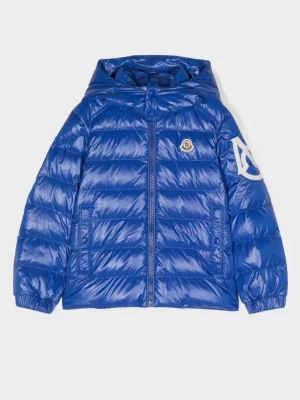 Moncler Kids Niebieska kurtka puchowa Saulx 4-14 lat rozmiar