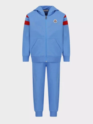 Moncler Kids Niebieski dres z kapturem i logo 0-3 lat rozmiar