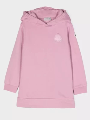 Moncler Kids Różowa sukienka z kapturem 4-10 lat rozmiar