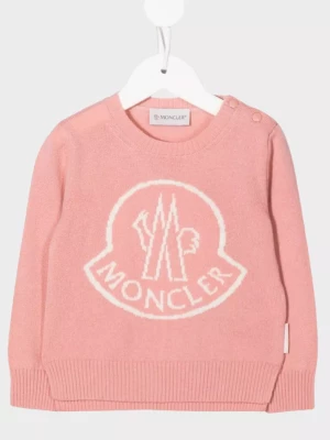 Moncler Kids Różowy sweter z logo 0-3 lat rozmiar 18/24 MC