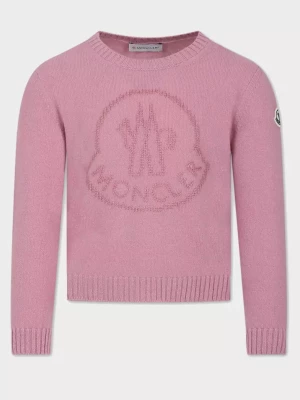 Moncler Kids Różowy sweter z wełny 8-12 lat rozmiar