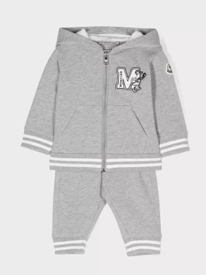 Moncler Kids Szary komplet dresowy z logo 0-3 lat rozmiar 12/18 MSC