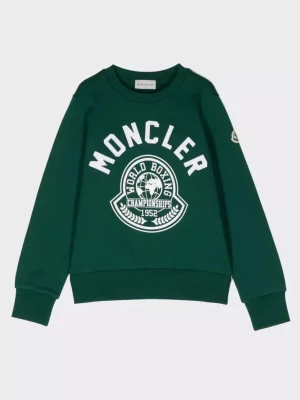 Moncler Kids Zielona bluza z logo 8-14 lat rozmiar