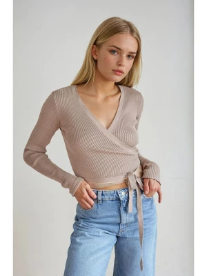 Monki Bluzka w kolorze beżowym rozmiar: S