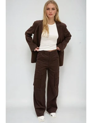 Monki Bojówki w kolorze ciemnobrązowym rozmiar: 38