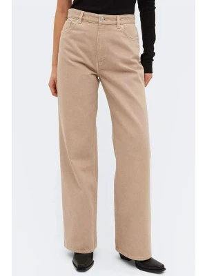 Monki Dżinsy - Comfort fit - w kolorze beżowym rozmiar: W24