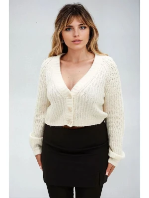 Monki Kardigan w kolorze kremowym rozmiar: XL