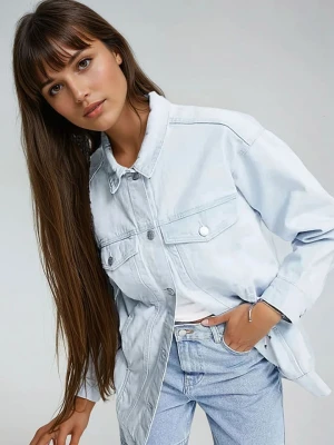 Monki Kurtka dżinsowa w kolorze błękitnym rozmiar: L