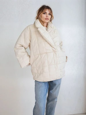 Monki Kurtka pikowana w kolorze kremowym rozmiar: XL