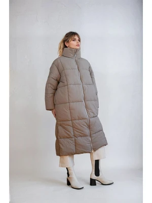 Monki Płaszcz pikowany w kolorze szarym rozmiar: XL