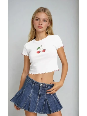 Monki Spódnica dżinsowa w kolorze niebieskim rozmiar: 50