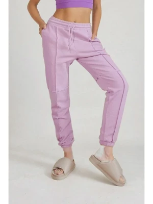 Monki Spodnie dresowe w kolorze fioletowym rozmiar: XS