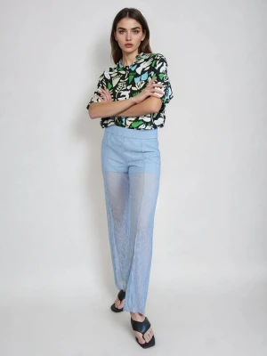 Monki Spodnie w kolorze błękitnym rozmiar: S