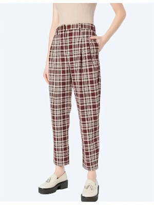 Monki Spodnie w kolorze brązowo-białym rozmiar: 44
