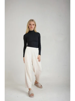 Monki Spodnie w kolorze kremowym rozmiar: S