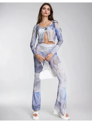 Monki Spodnie w kolorze niebiesko-białym rozmiar: XS