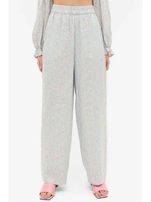 Monki Spodnie w kolorze turkusowo-białym rozmiar: XS