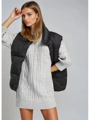 Monki Sukienka dzianinowa w kolorze szarym rozmiar: XS