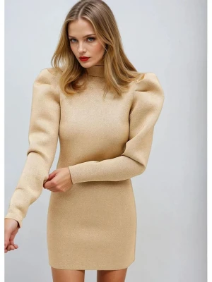 Monki Sukienka w kolorze beżowym rozmiar: M