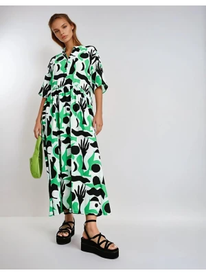 Monki Sukienka w kolorze zielono-biało-czarnym rozmiar: M