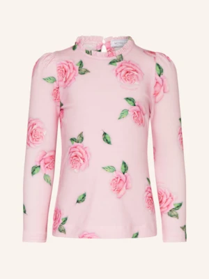 Monnalisa Koszulka Z Długim Rękawem Z Falbankami rosa