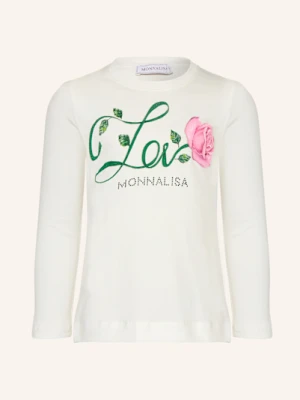 Monnalisa Koszulka Z Długim Rękawem Z Ozdobnymi Kamykami weiss