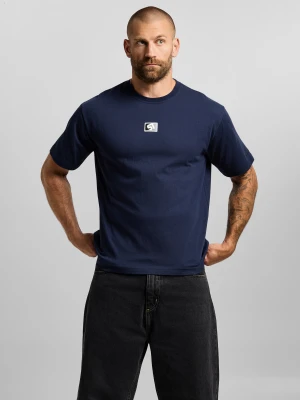 Mono ST t-shirt regular męski granatowy PROSTO.