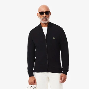 Zdjęcie produktu Monochromatyczny bawełniany sweter z wysokim kołnierzem i zamkiem błyskawicznym Lacoste