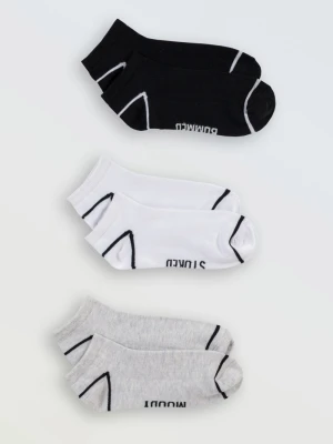 Monochromatyczny zestaw skarpet z kontrastowym wzorem 3-PAK Reporter