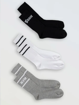 Monochromatyczny zestaw skarpet z kontrastowym wzorem 3-PAK Reporter