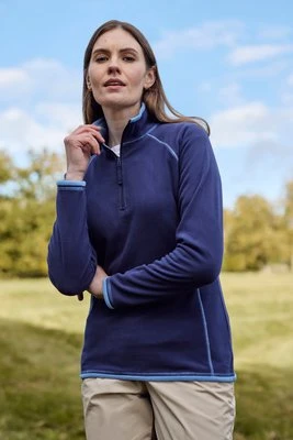 Montana — damski polar, zamek błyskawiczny pod szyją - Navy Mountain Warehouse