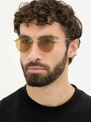 Montblanc okulary przeciwsłoneczne męskie kolor srebrny MB0428S
