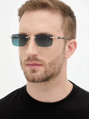 Montblanc okulary przeciwsłoneczne męskie kolor złoty MB0344S