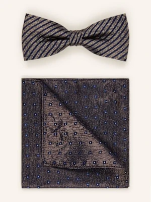 Monti Zestaw: Mucha I Poszetka Z Jedwabiu beige