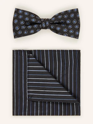 Monti Zestaw: Mucha I Poszetka Z Jedwabiu schwarz